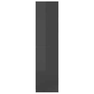 800611  Wardrobe High Gloss Grey 100x50x200 cm Chipboard - Pakobazaar