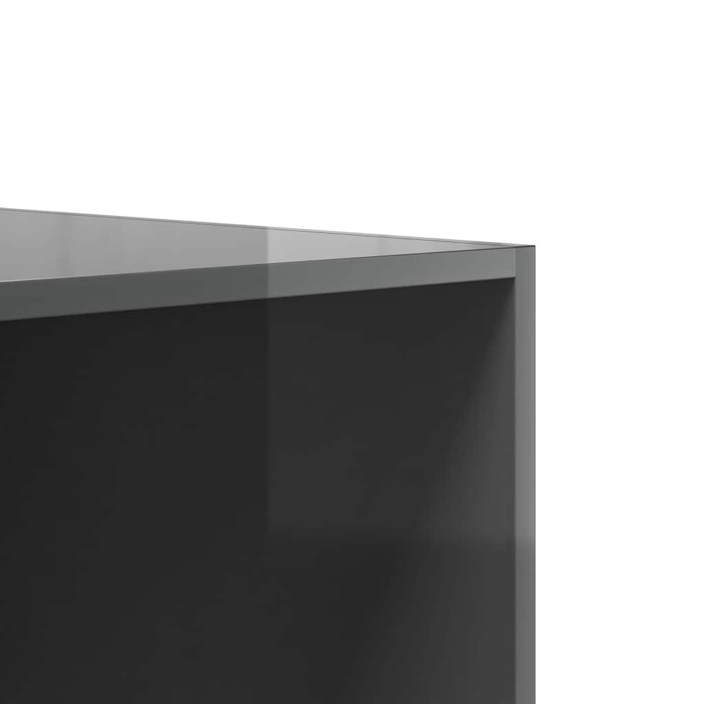 800611  Wardrobe High Gloss Grey 100x50x200 cm Chipboard - Pakobazaar