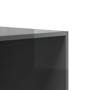 800611  Wardrobe High Gloss Grey 100x50x200 cm Chipboard - Pakobazaar