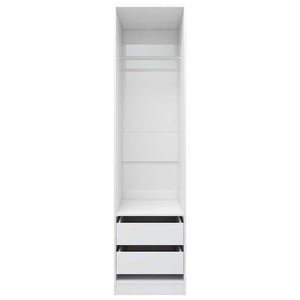 Ντουλάπα με Συρτάρια Γυαλιστερό Λευκό 50x50x200 εκ. Επεξ. Ξύλο