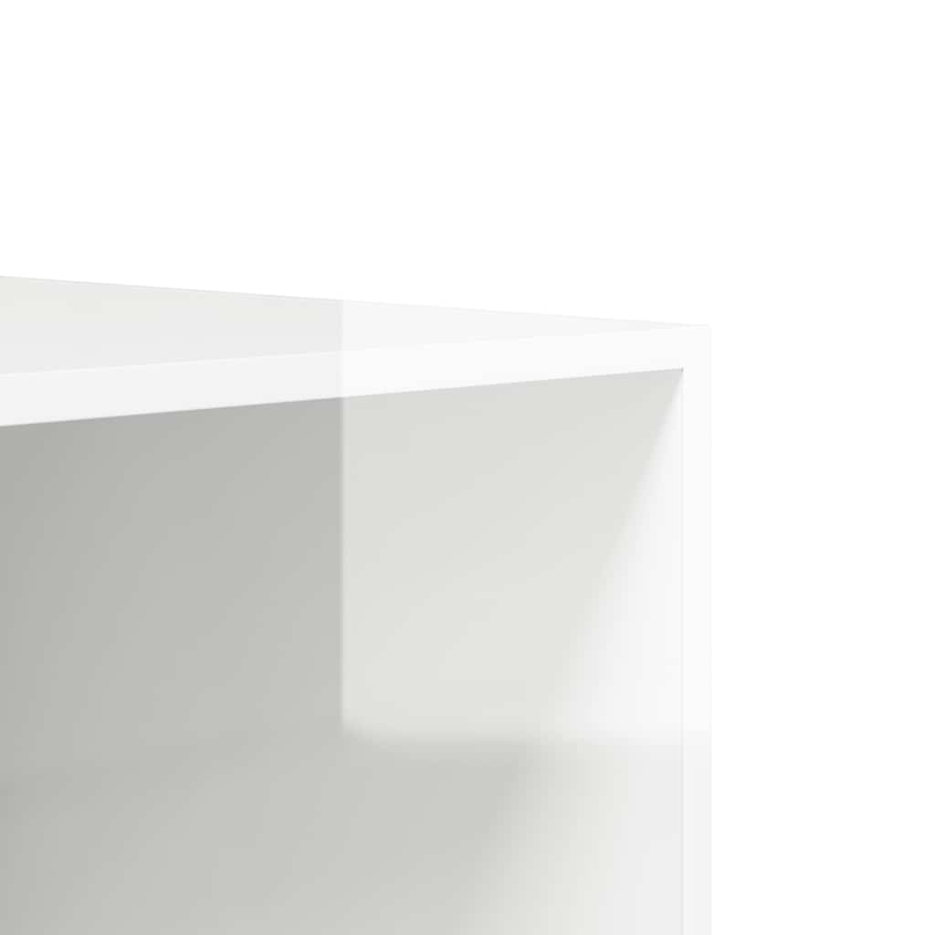 Ντουλάπα με Συρτάρια Γυαλιστερό Λευκό 50x50x200 εκ. Επεξ. Ξύλο