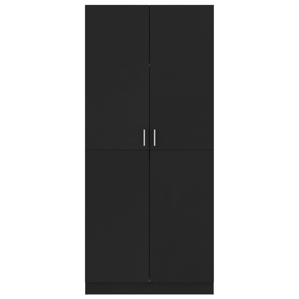 Ντουλάπα Μαύρη 80 x 52 x 180 εκ. από Επεξ. Ξύλο - Pakobazaar