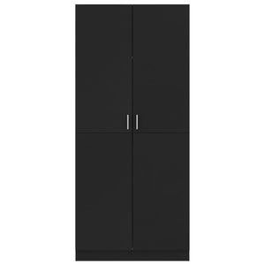 Ντουλάπα Μαύρη 80 x 52 x 180 εκ. από Επεξ. Ξύλο - Pakobazaar