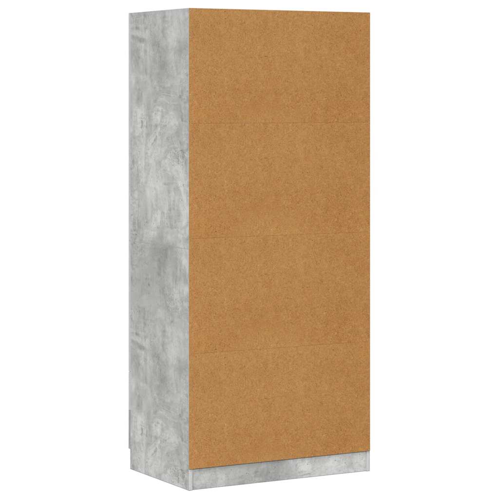 Ντουλάπα Γκρι του Σκυροδέματος 80 x 52 x 180 εκ. Επεξ. Ξύλο