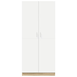 Ντουλάπα Λευκή / Sonoma Δρυς 80 x 52 x 180 εκ. από Μοριοσανίδα - Pakobazaar
