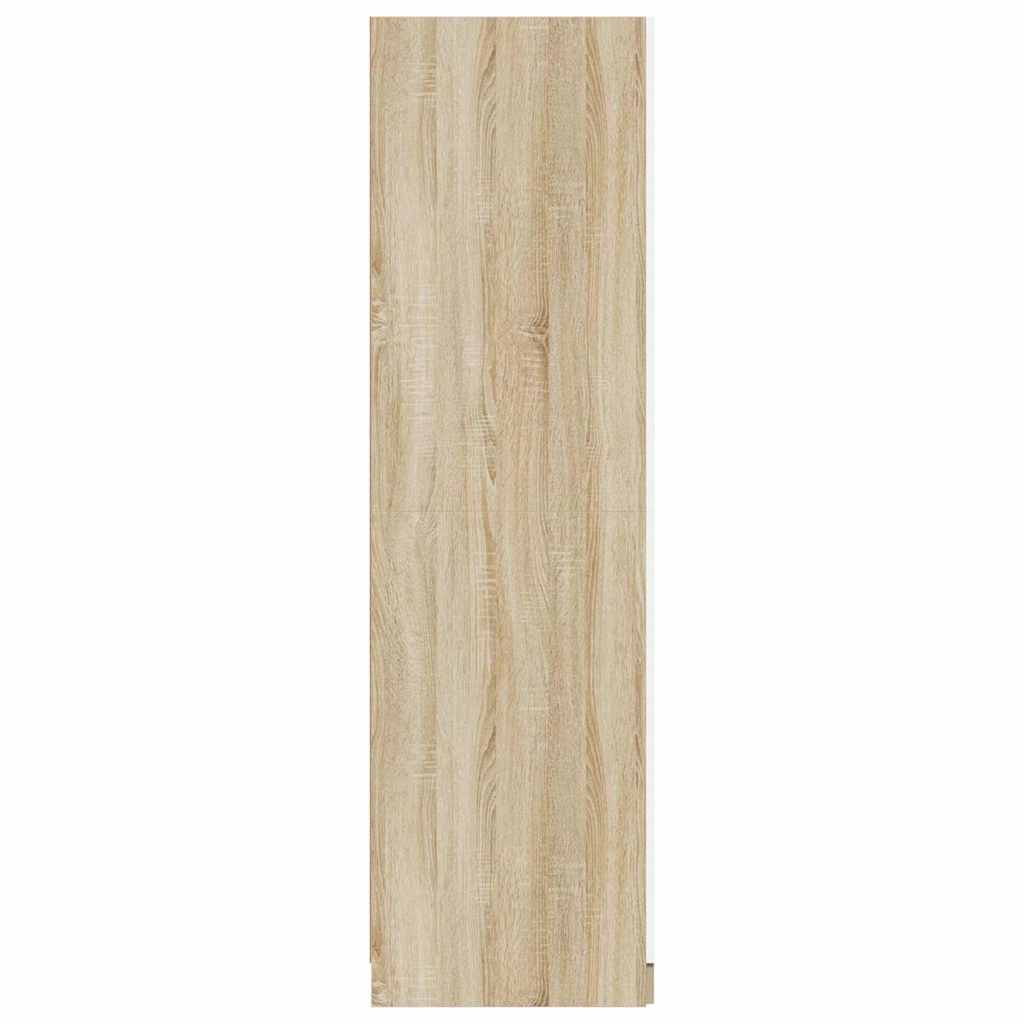 Ντουλάπα Λευκή / Sonoma Δρυς 80 x 52 x 180 εκ. από Μοριοσανίδα - Pakobazaar