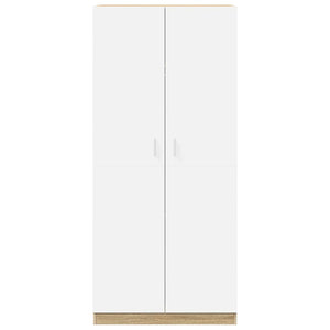 Ντουλάπα Λευκή / Sonoma Δρυς 90 x 52 x 200 εκ. από Επεξ. Ξύλο - Pakobazaar