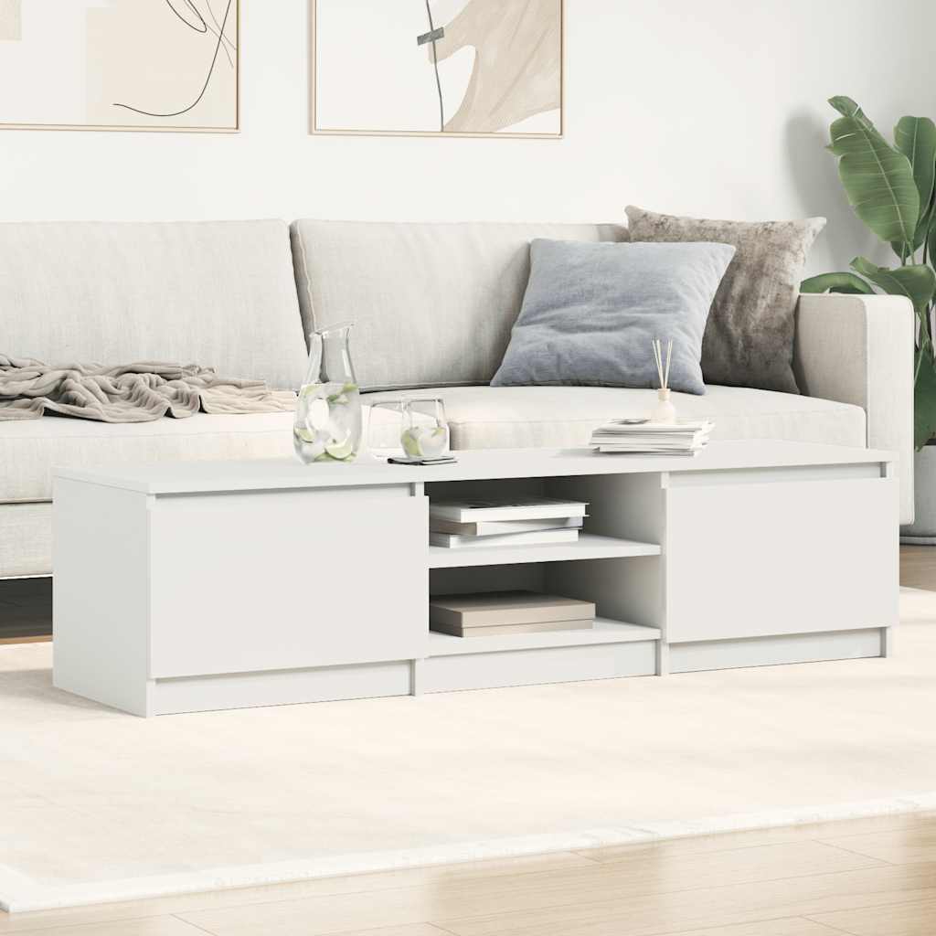 Έπιπλο Τηλεόρασης Λευκό 140 x 40 x 35,5 εκ. από Επεξ. Ξύλο