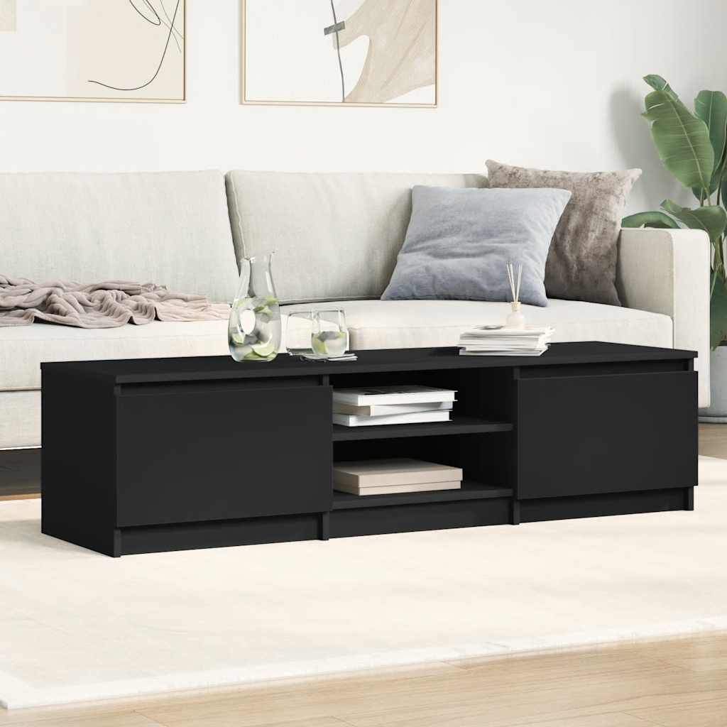 Έπιπλο Τηλεόρασης Μαύρο 140 x 40 x 35,5 εκ. από Επεξ. Ξύλο - Pakobazaar