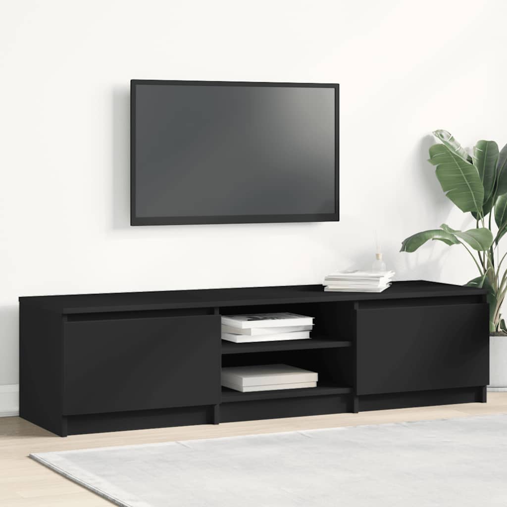 Έπιπλο Τηλεόρασης Μαύρο 140 x 40 x 35,5 εκ. από Επεξ. Ξύλο - Pakobazaar