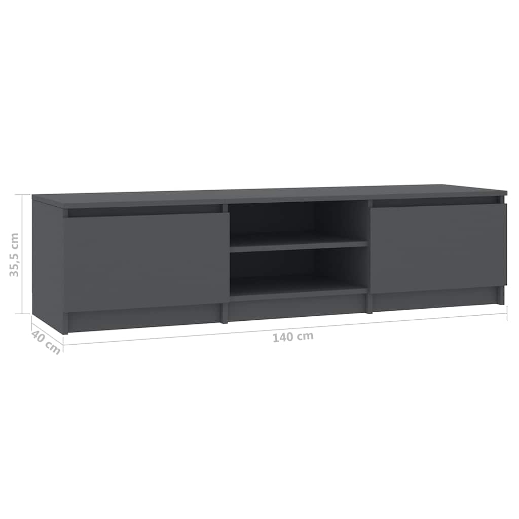 Έπιπλο Τηλεόρασης Γκρι 140 x 40 x 35,5 εκ. από Επεξ. Ξύλο