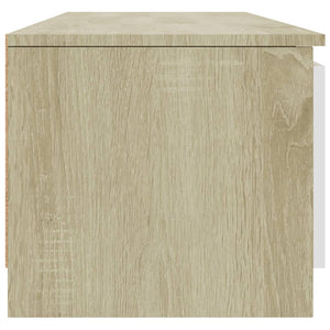 Έπιπλο Τηλεόρασης Λευκό/Sonoma Δρυς 140x40x35,5 εκ. Επεξ. Ξύλο