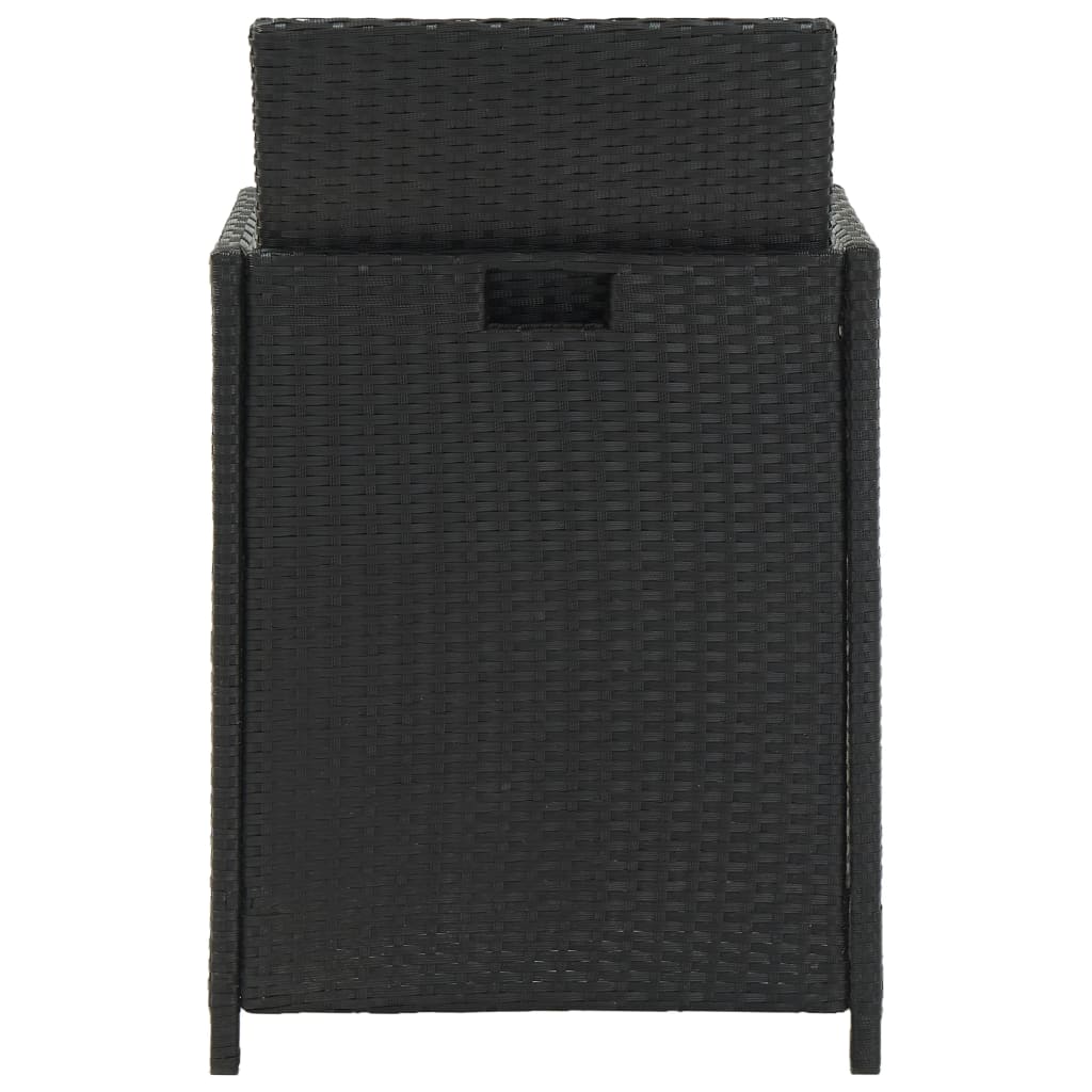 Σετ Τραπεζαρίας Εξ. Χώρου 11 τεμ Μαύρο Συνθ. Ρατάν με Μαξιλάρια