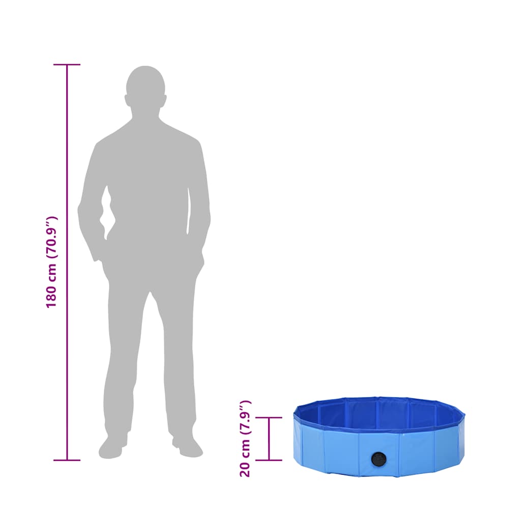 Πισίνα για Σκύλους Πτυσσόμενη Μπλε 80 x 20 εκ. από PVC - PAKOBAZAAR