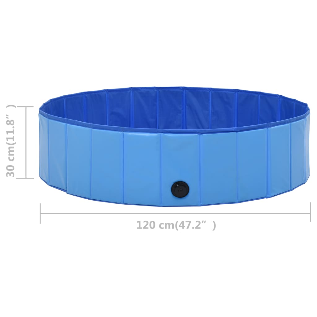 Πισίνα για Σκύλους Πτυσσόμενη Μπλε 120 x 30 εκ. από PVC - PAKOBAZAAR
