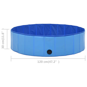 Πισίνα για Σκύλους Πτυσσόμενη Μπλε 120 x 30 εκ. από PVC - PAKOBAZAAR