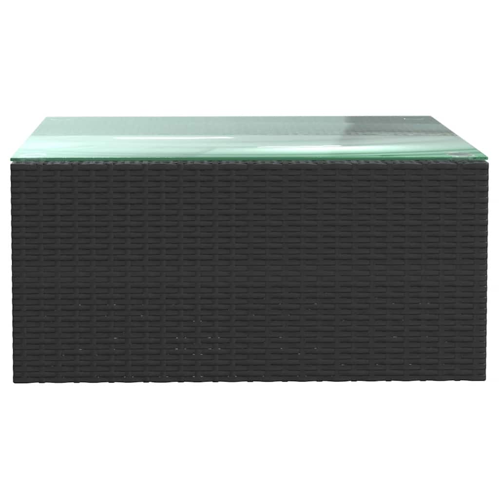 Σαλόνι Κήπου 7 Τεμαχίων Μαύρο από Συνθετικό Ρατάν με Μαξιλάρια