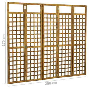 Διαχωριστικό Δωματίου/Καφασωτό 5 Πάνελ 200x170 εκ. Ξύλο Ακακίας