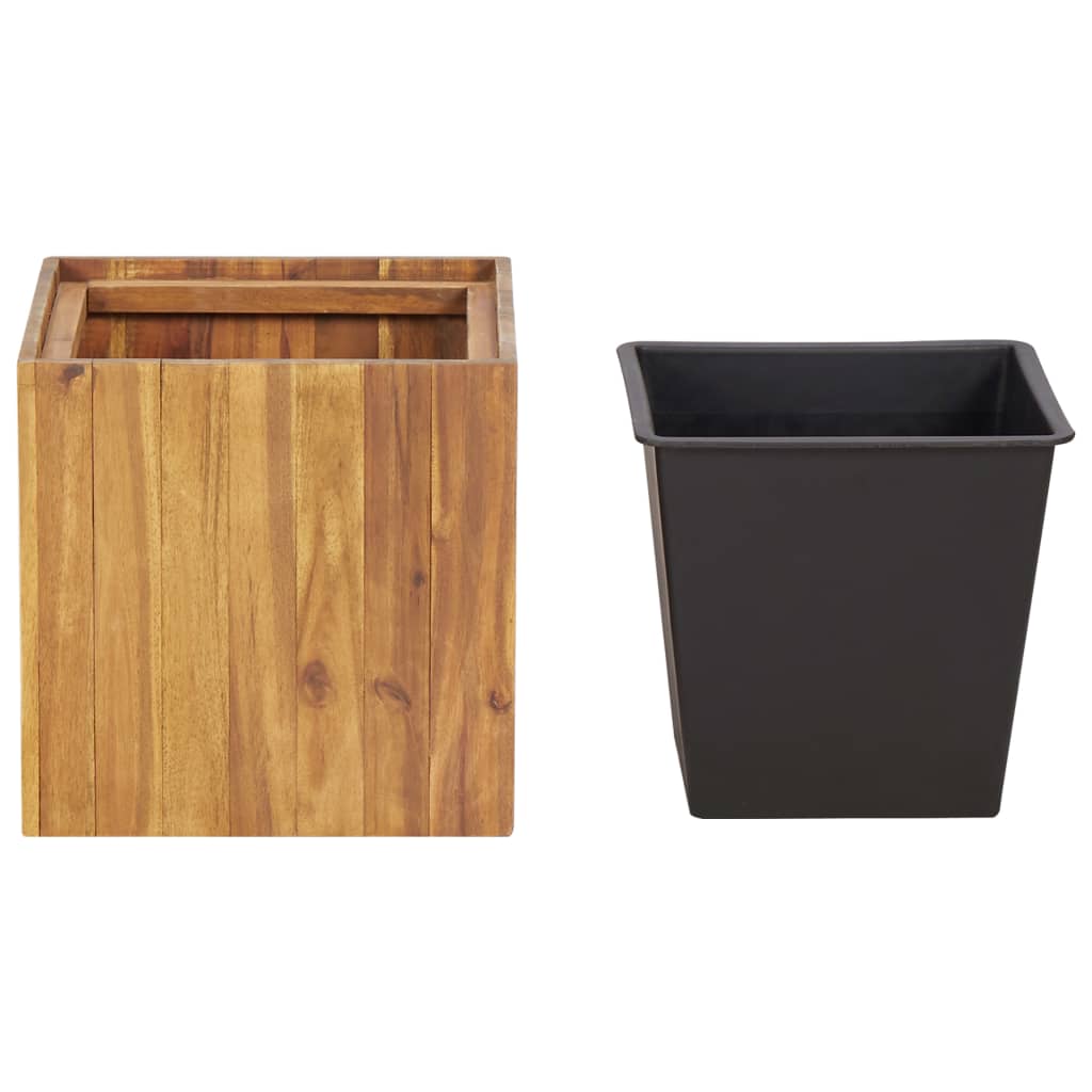 Ζαρντινιέρα Υπερυψωμένη 33,5x33,5x33,5 εκ. Μασίφ Ξύλο Ακακίας