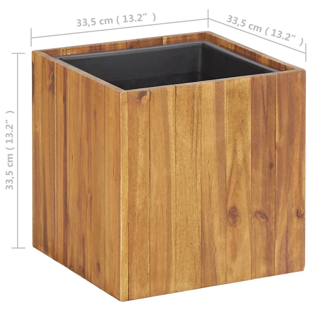 Ζαρντινιέρα Υπερυψωμένη 33,5x33,5x33,5 εκ. Μασίφ Ξύλο Ακακίας