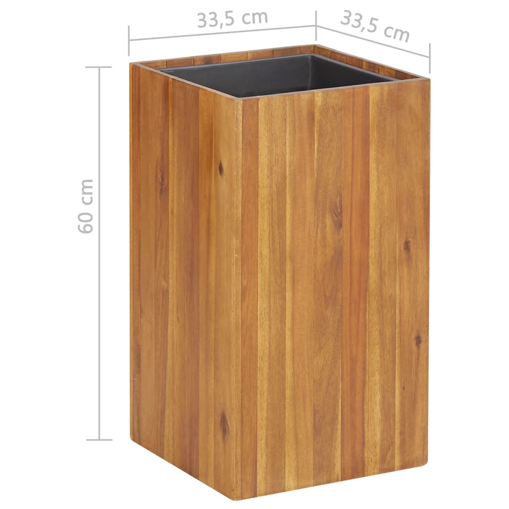Ζαρντινιέρα Υπερυψωμένη 33,5 x 33,5 x 60 εκ. Μασίφ Ξύλο Ακακίας