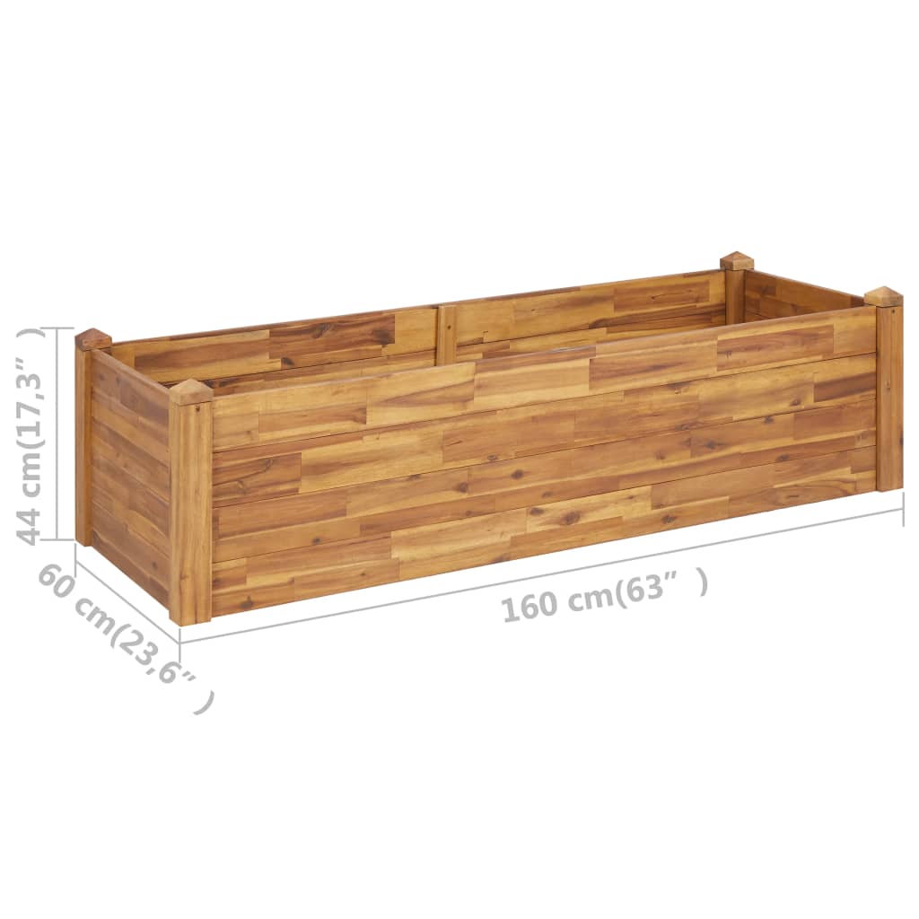 Ζαρντινιέρα Υπερυψωμένη 160 x 60 x 44 εκ. Μασίφ Ξύλο Ακακίας