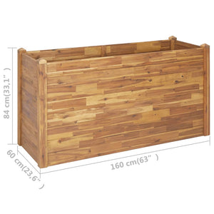 Ζαρντινιέρα Υπερυψωμένη 160 x 60 x 84 εκ. Μασίφ Ξύλο Ακακίας