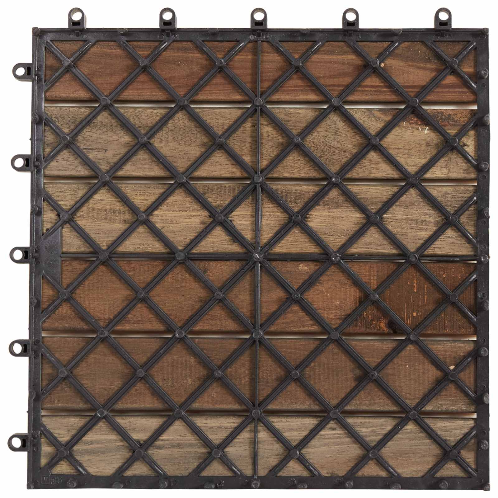Πλάκα Κατασκευής 10 pcs Γκρι 30 x 30 cm Ξύλο Ακακίας - Pakobazaar
