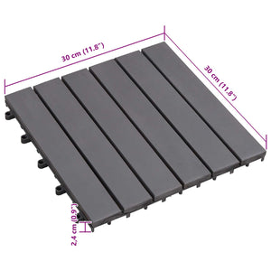 Πλάκα Κατασκευής 10 pcs Γκρι 30 x 30 cm Ξύλο Ακακίας - Pakobazaar