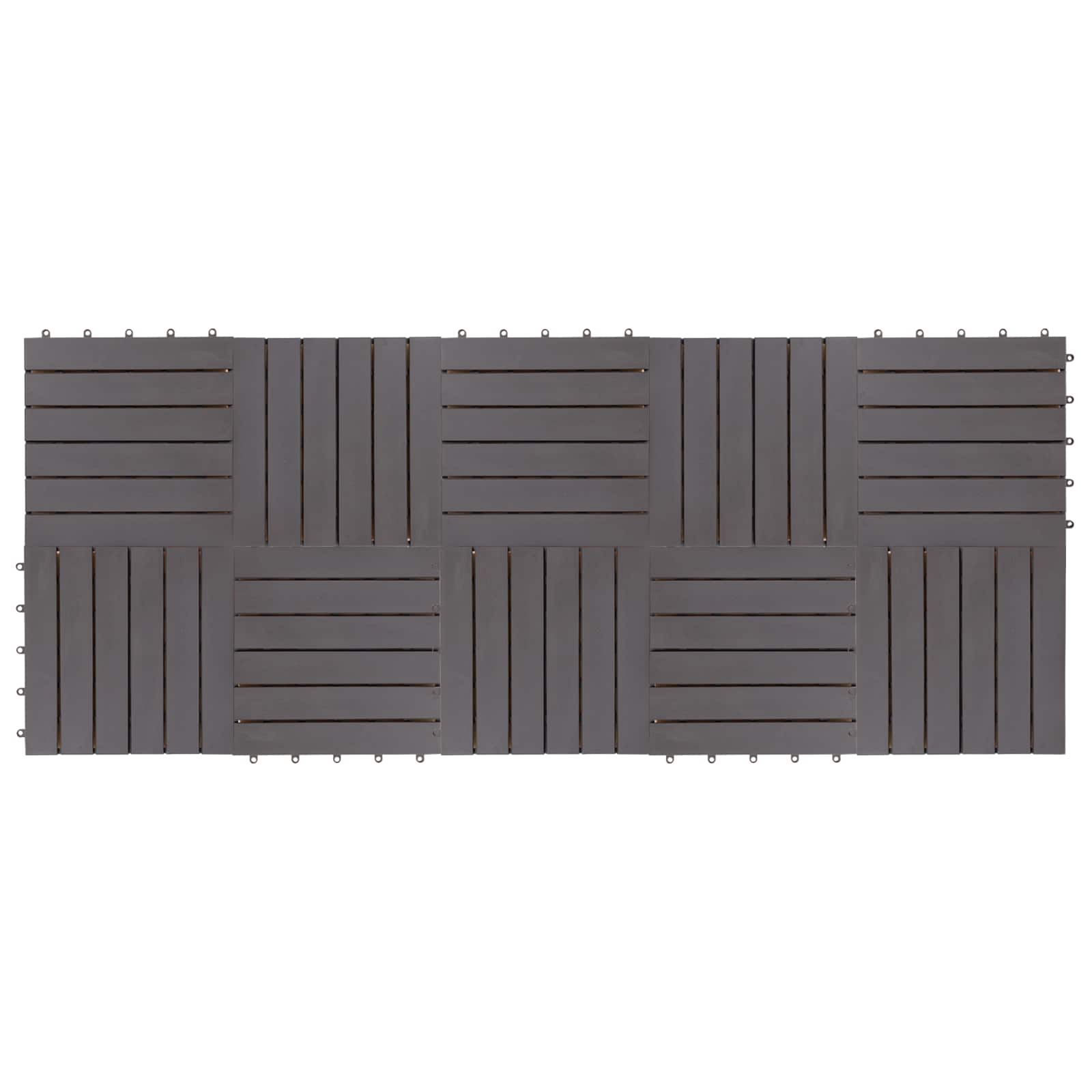 Πλάκα Κατασκευής 10 pcs Γκρι 30 x 30 cm Ξύλο Ακακίας - Pakobazaar