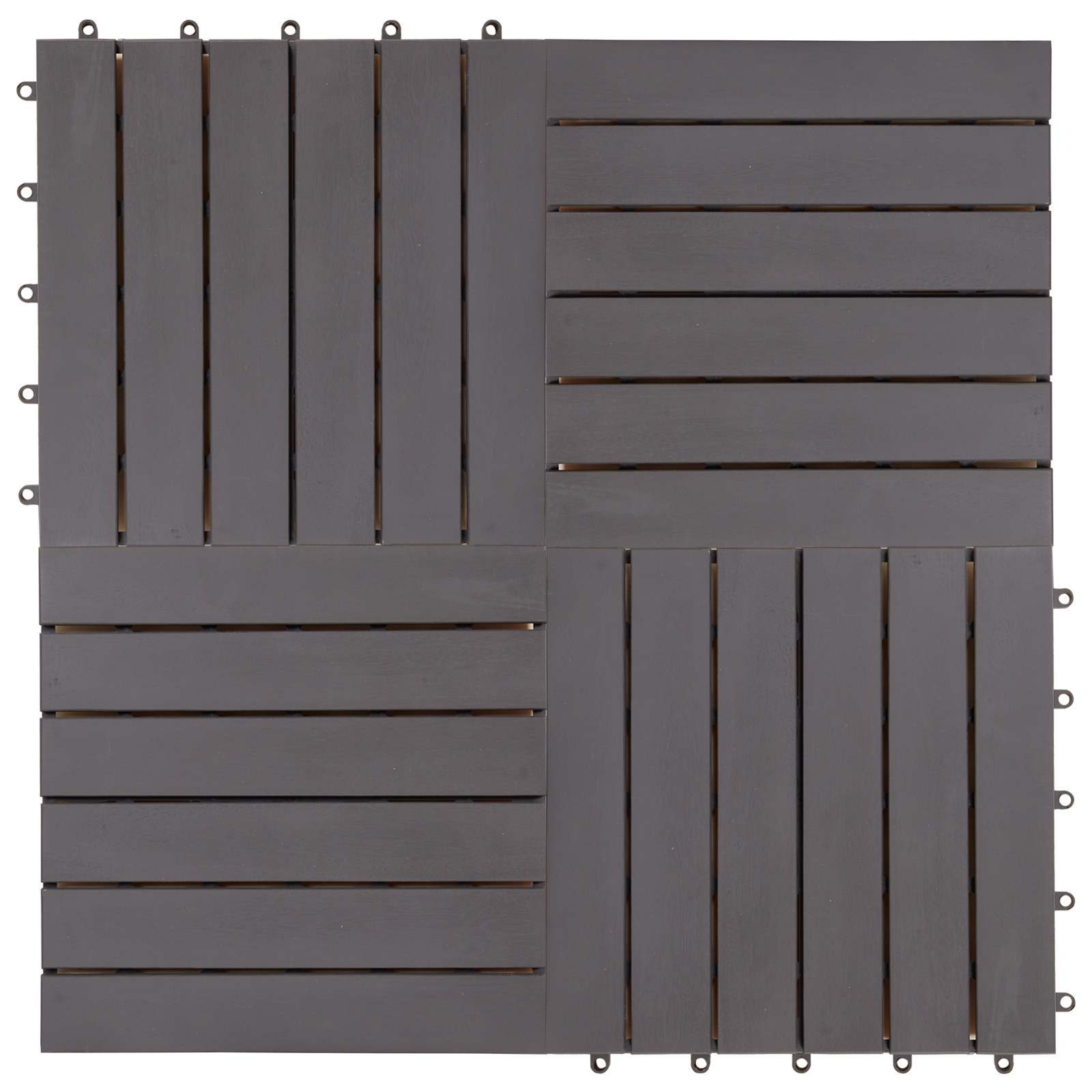 Πλάκα Κατασκευής 10 pcs Γκρι 30 x 30 cm Ξύλο Ακακίας - Pakobazaar