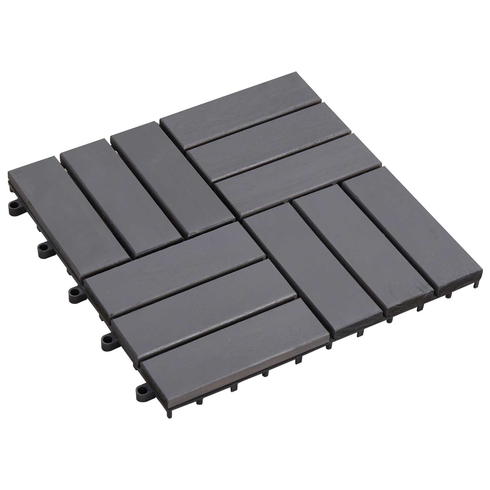 Πλάκα Κατασκευής 10 pcs Γκρι 30 x 30 cm Ξύλο Ακακίας - Pakobazaar