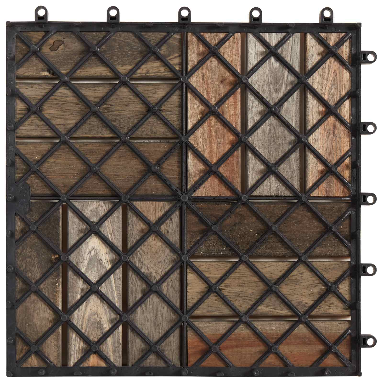 Πλάκα Κατασκευής 10 pcs Γκρι 30 x 30 cm Ξύλο Ακακίας - Pakobazaar