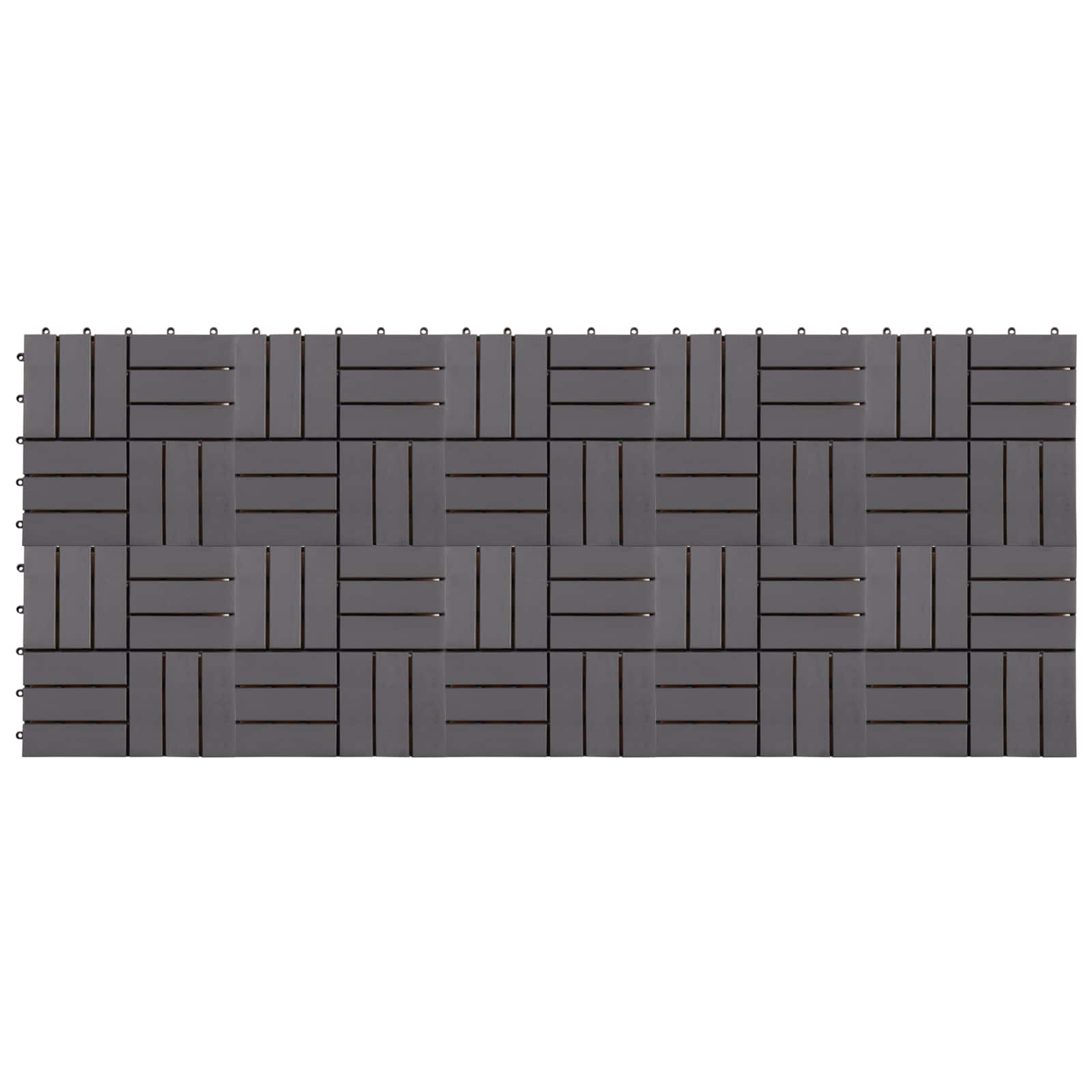Πλάκα Κατασκευής 10 pcs Γκρι 30 x 30 cm Ξύλο Ακακίας - Pakobazaar