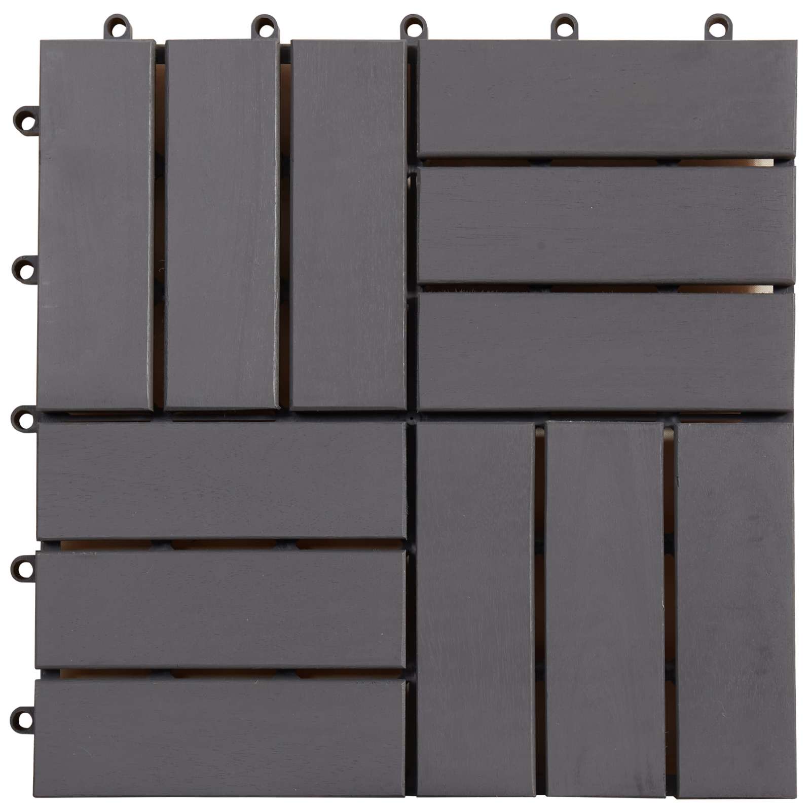 Πλάκα Κατασκευής 10 pcs Γκρι 30 x 30 cm Ξύλο Ακακίας - Pakobazaar