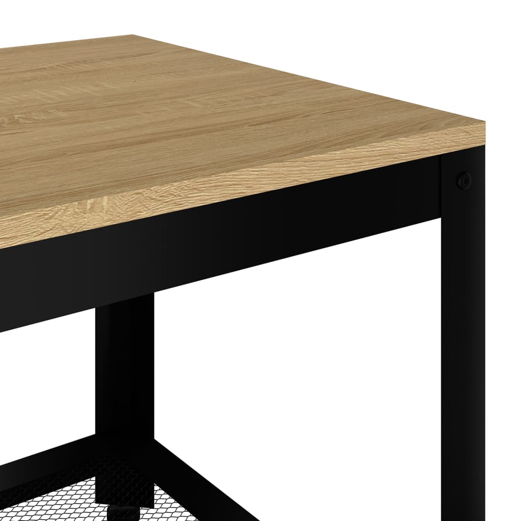 Τραπεζάκι Σαλονιού Αν. Καφέ/Μαύρο 90x45x45 εκ. από MDF/Σίδερο - PAKOBAZAAR