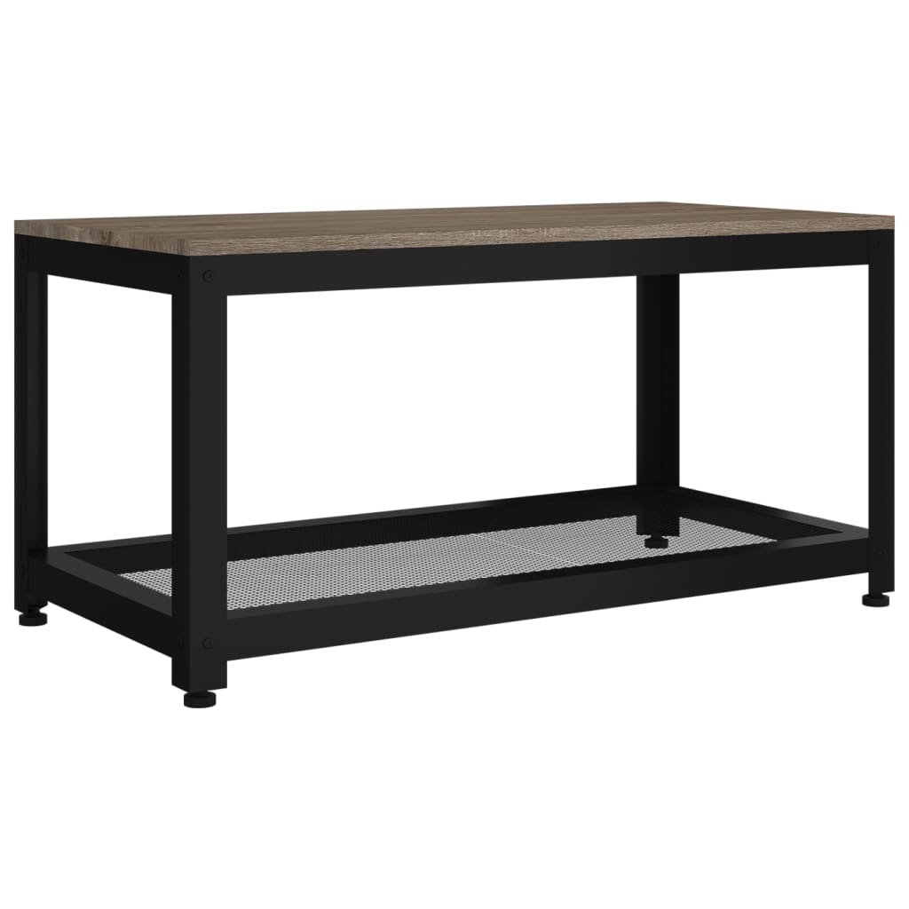 Τραπεζάκι Σαλονιού Γκρι/Μαύρο 90x45x45 εκ. από MDF/Σίδερο - PAKOBAZAAR