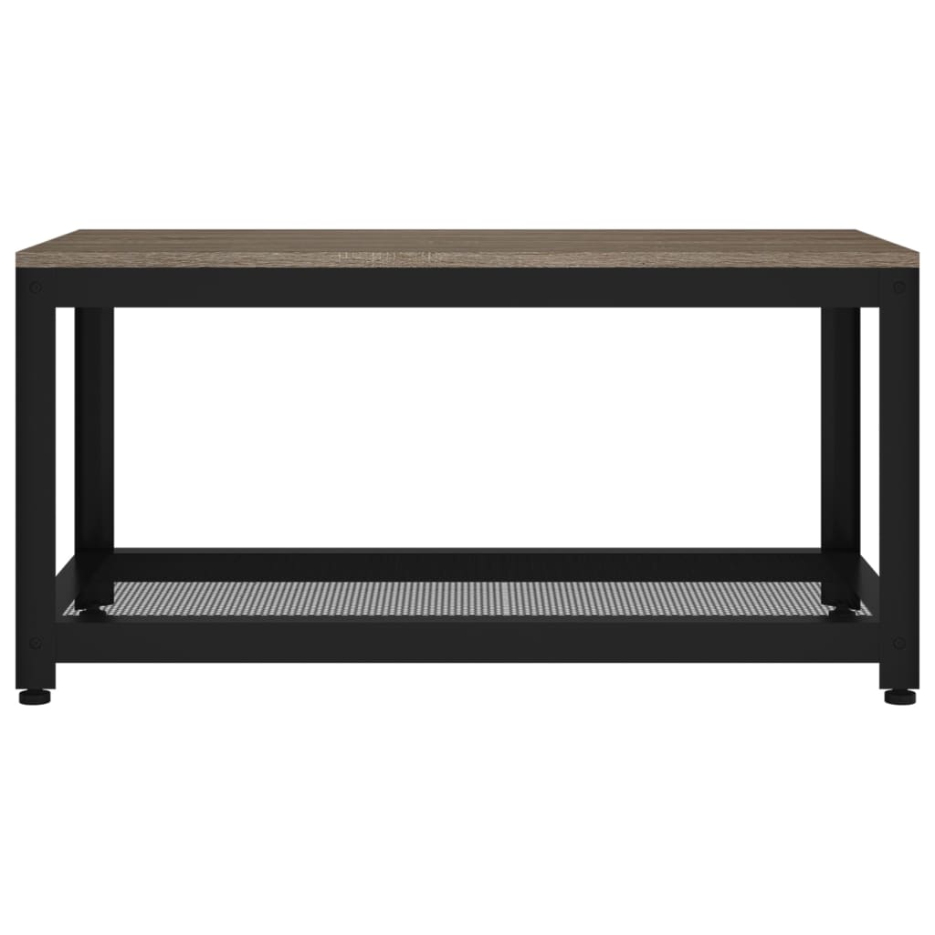 Τραπεζάκι Σαλονιού Γκρι/Μαύρο 90x45x45 εκ. από MDF/Σίδερο - PAKOBAZAAR