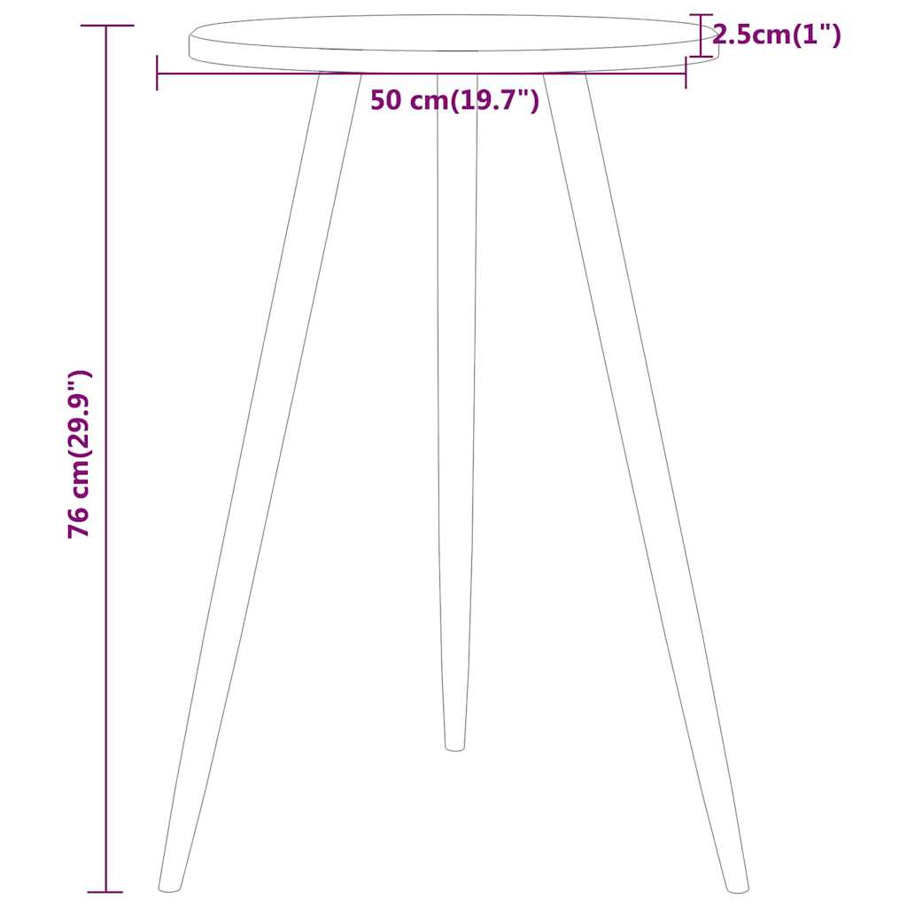 Τραπέζι Μπιστρό Γκρι Ø 50 x 76 εκ. από MDF και Σίδηρο