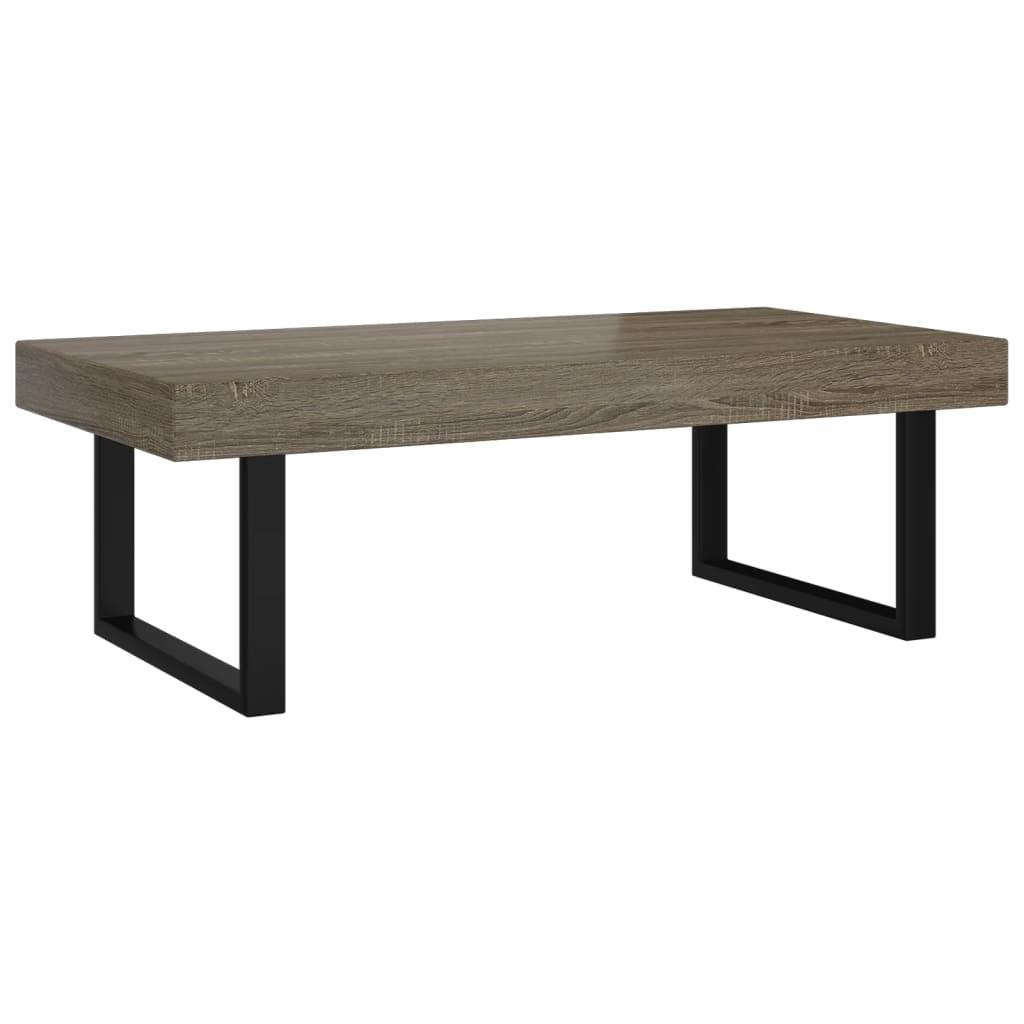 Τραπεζάκι Σαλονιού Γκρι/Μαύρο 120x60x40 εκ. από MDF/Σίδερο - PAKOBAZAAR