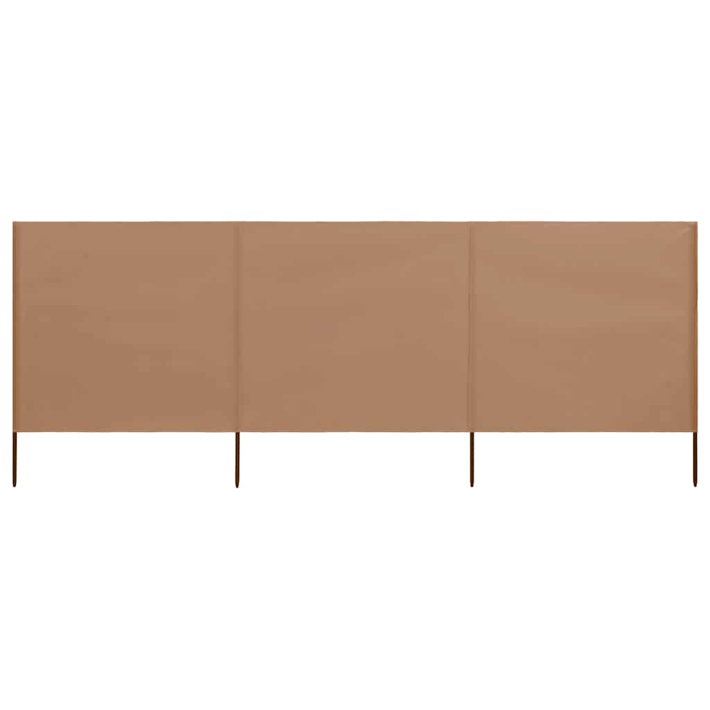 Προστατευτικό Αέρα με 3 Πάνελ Taupe 400 x 80 εκ. Υφασμάτινο