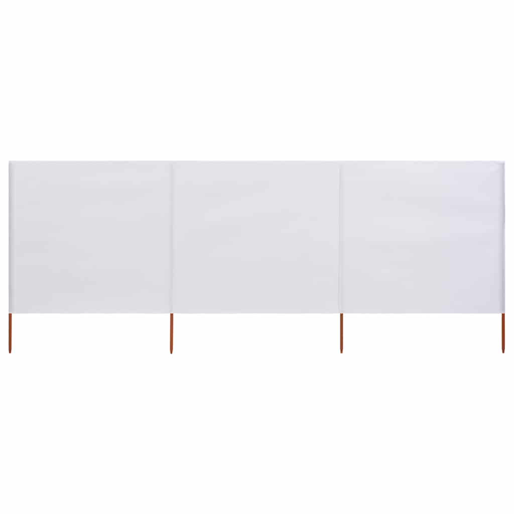 Προστατευτικό Αέρα με 3 Πάνελ Λευκό Άμμου 400x160 εκ. Ύφασμα