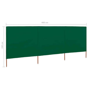 Προστατευτικό Αέρα με 3 Πάνελ Πράσινο 400 x 160 εκ. Υφασμάτινο