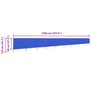 Προστατευτικό Αέρα με 9 Πάνελ Αζούρ Μπλε 1200x80 εκ. Υφασμάτινο