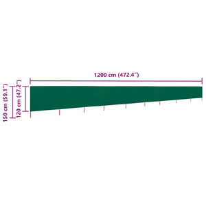 Προστατευτικό Αέρα με 9 Πάνελ Πράσινο 1200 x 120 εκ. Υφασμάτινο