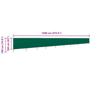 Προστατευτικό Αέρα με 9 Πάνελ Πράσινο 1200 x 160 εκ. Υφασμάτινο