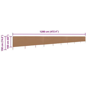 Προστατευτικό Αέρα με 9 Πάνελ Taupe 1200 x 160 εκ. Υφασμάτινο