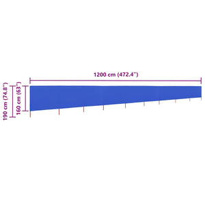 Προστατευτικό Αέρα με 9 Πάνελ Αζούρ Μπλε 1200x160 εκ Υφασμάτινο - Pakobazaar