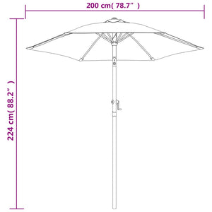 Ομπρέλα Πράσινη 200 x 224 εκ. Αλουμινίου - Pakobazaar