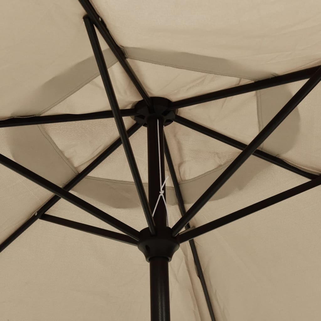 Ομπρέλα Χρώμα Taupe 200 x 224 εκ. Αλουμινίου - Pakobazaar